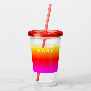 Individuelle Name Acrylic Tumbler mit schönen Farb Acryltrinkbecher