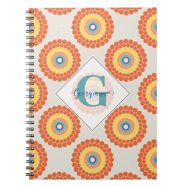 Individuelle Name Aegean Summer Radiant Dot Mandal Notizblock (Vorderseite)