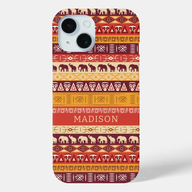 Individuelle Name African Pattern Case-Mate iPhone Hülle (Rückseite)