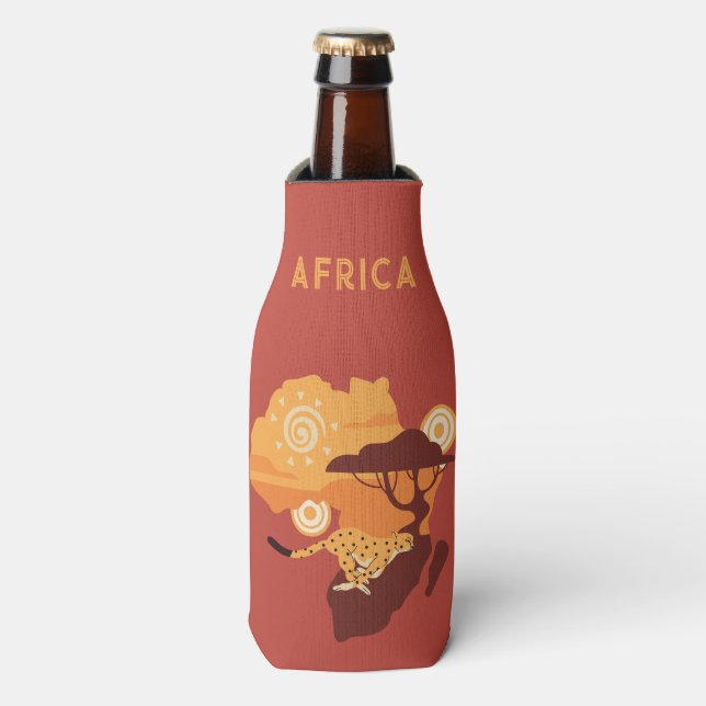 Individuelle Name Afrika Flaschenkühler (Flaschenvorderseite)