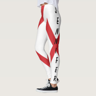 Individuelle Name Alabama Flag Vortrag Leggings