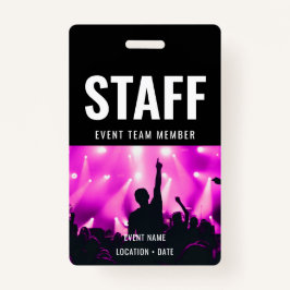 Individuelle Name All Access Pass KonzertPersonalv Ausweis