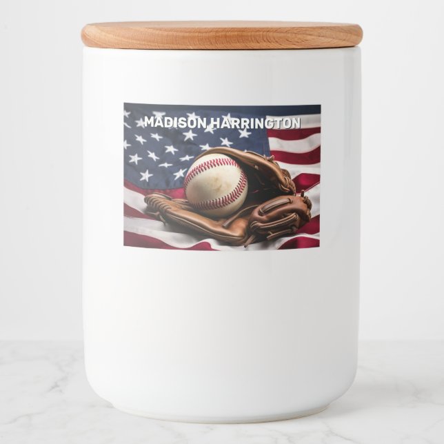 Individuelle Name American Baseball Lebensmitteletikett (Vorderseite)