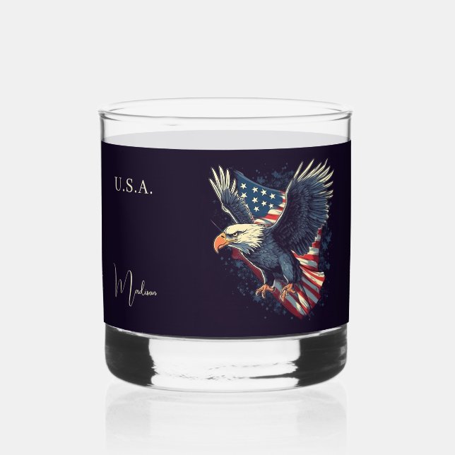 Individuelle Name American Eagle Whiskyglas (Rückseite)