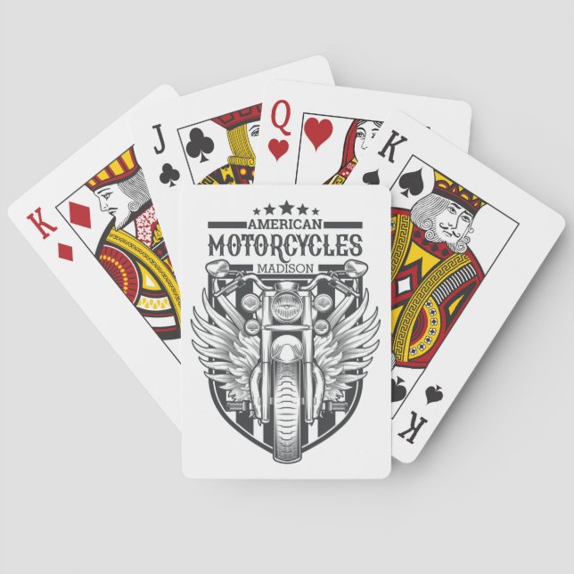 Individuelle Name "American Motocycle" Spielkarten (Rückseite)