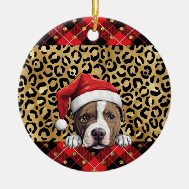 Individuelle Name American Staffordshire Terrier d Keramik Ornament (Vorne)