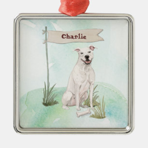 Individuelle Name American Staffordshire Terrier P Ornament Aus Metall