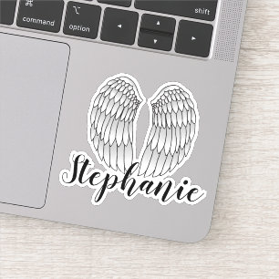Individuelle Name Angel Wings Sticker