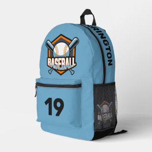 Individuelle Name, Anzahl und Farbbaseball Bedruckter Rucksack