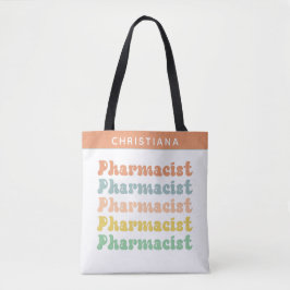 Individuelle Name Apotheker Retro Groovy Pharmacy Tasche