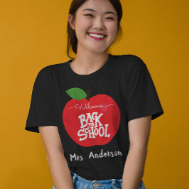 Individuelle Name Apple Willkommen zurück zum Lehr T-Shirt