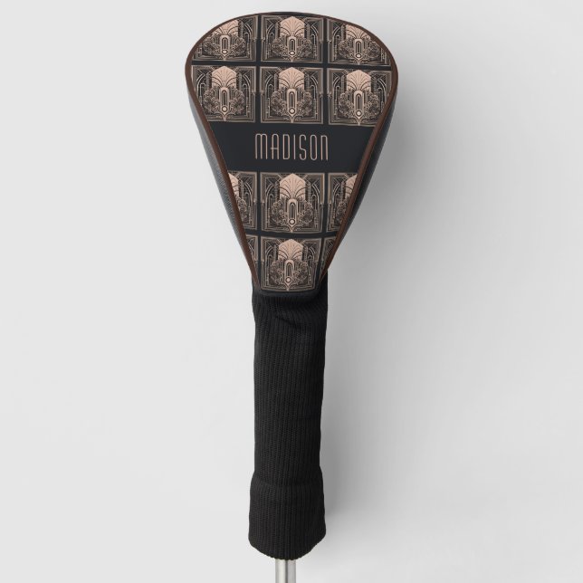 Individuelle Name Art Deco Golf Headcover (Vorderseite)