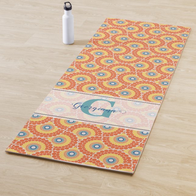 Individuelle Name Art Deco Sommer Radiant Mandala Yogamatte (Beispiel)