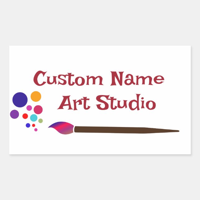 Individuelle Name Art Studio Artist Painter Rechteckiger Aufkleber (Vorderseite)