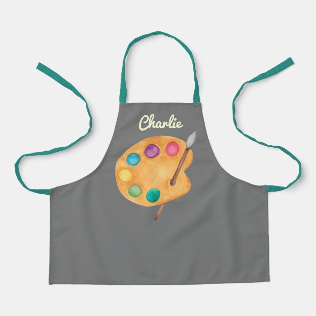 individuelle Name Artist Art Palette malen Kinder  Schürze (Vorderseite)