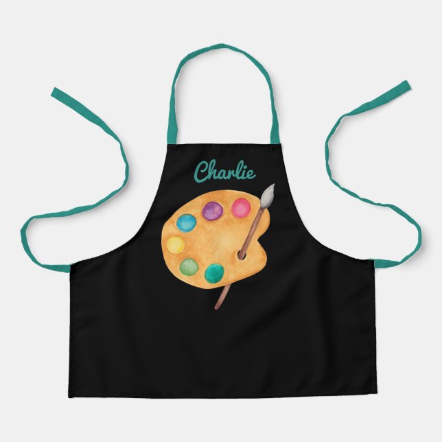 individuelle Name Artist Art Palette malen Kinder  Schürze (Vorderseite)