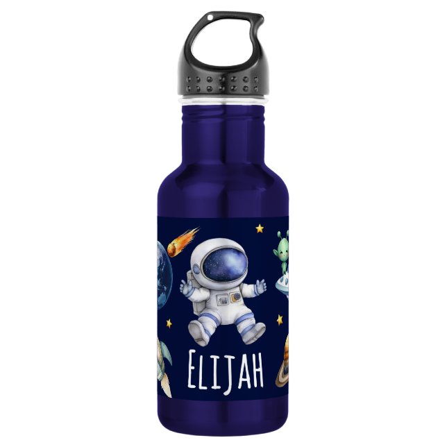 Individuelle Name Astronaut Space Planets Edelstahlflasche (Vorderseite)