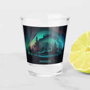 Individuelle Name Aurora Borealis Illustration Schnapsglas
