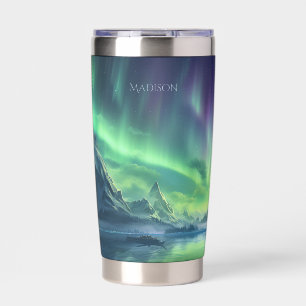 Individuelle Name Aurora Borealis Thermobecher