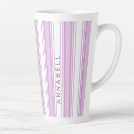 individuelle Name aus lila und weißen Streifen Milchtasse
