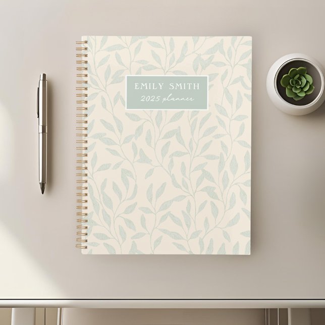 Individuelle Name aus weichem Beige und Sage Folia Planer (Von Creator hochgeladen)