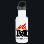 Individuelle Name-Ausgangstext für Monogramm Edelstahlflasche<br><div class="desc">Individuelle Name erste Monogramm Flamme aus Edelstahl-Wasserflasche. Handlich für Sport, Arbeit, Wandern und vieles mehr. Sportliche Geschenkidee zum Geburtstag für Trainer, Spieler, Teamkollegen und Sportfans. Fett Typografisches Vorlagendesign. Erstellen Sie Ihre eigene mit Monogramm Sportgetränkflasche. Geeignet für Männer, Frauen und Kinder / Kinder. Coole Geburtstagsgeschenke für Feuerwehrmann, Papa, Sohn, Enkel, Vater,...</div>
