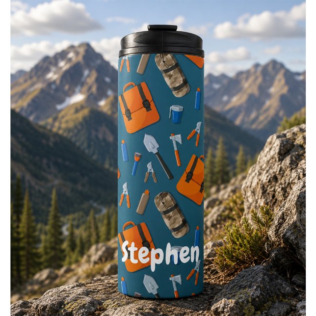 Individuelle Name Außengetriebemuster Thermosbecher (Von Creator hochgeladen)