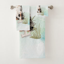 Individuelle Name Australian Shepherd Pet Dog Badhandtuch Set