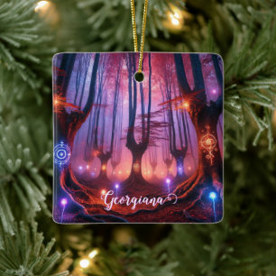Individuelle Name Autumnal verzauberter Whimsigoth Keramikornament