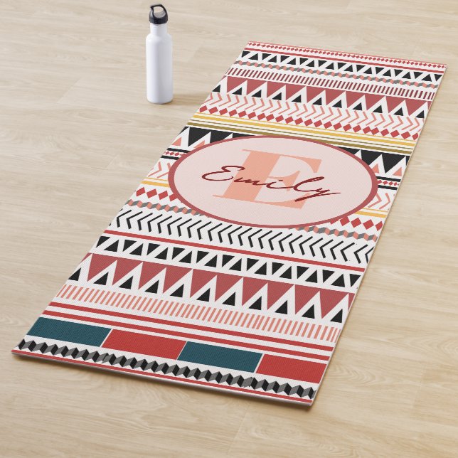 Individuelle Name Aztec Elegance Warmes, rotes eth Yogamatte (Beispiel)