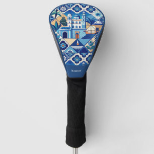 Individuelle Name Azulejo Tiles Pattern Golf Headcover