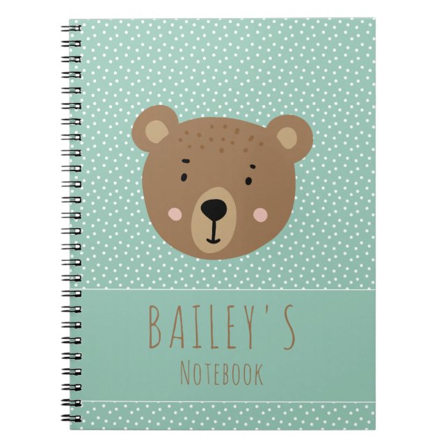 Individuelle Name Baby Bear niedliche Kinder Notizblock (Vorderseite)