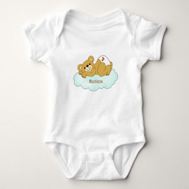 Individuelle Name Baby Bear Teddy Strampler (Vorderseite)