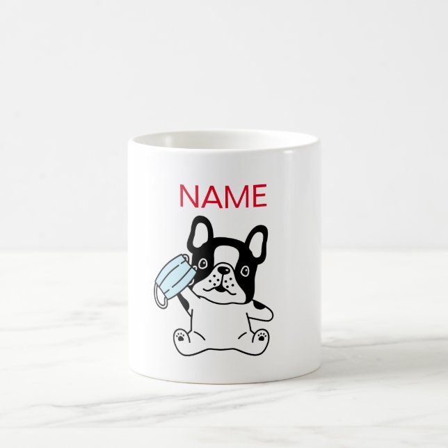 INDIVIDUELLE NAME BABY BULLDOG MIT MASK-Tasse Kaffeetasse (Mittel)