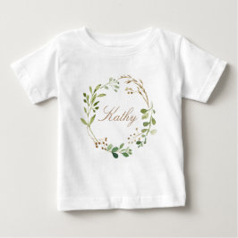 Individuelle Name Baby Girl Watercolor Blumenstrau T-shirt