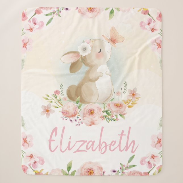 Individuelle Name Baby Kinderzimmer Sherpadecke (Vorderseite)