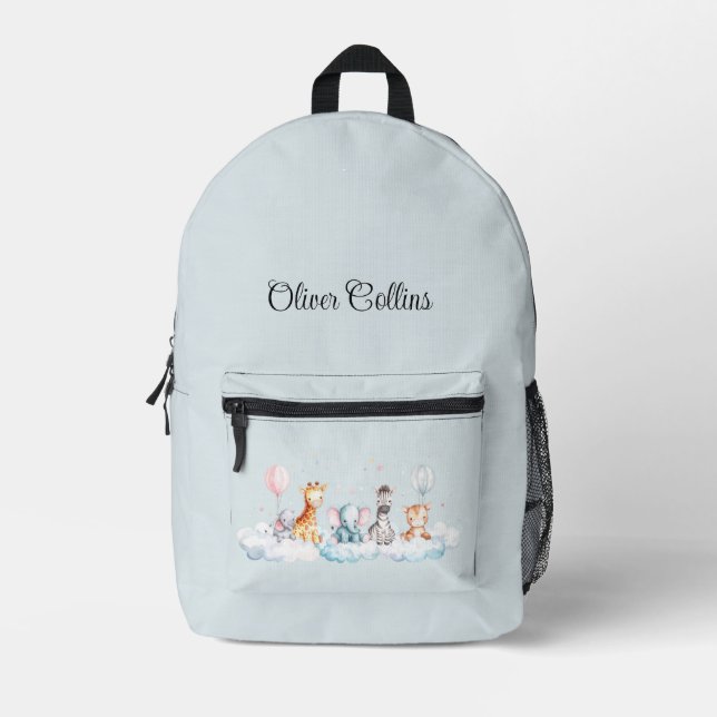 Individuelle Name Baby Zebra mit all seinen Freund Bedruckter Rucksack (Vorderseite)