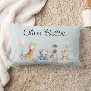 Individuelle Name Baby Zebra mit all seinen Freund Lendenkissen