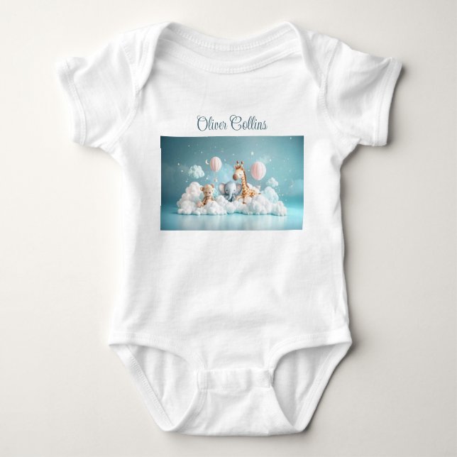 Individuelle Name Baby Zebra mit all seinen Freund Strampler (Vorderseite)