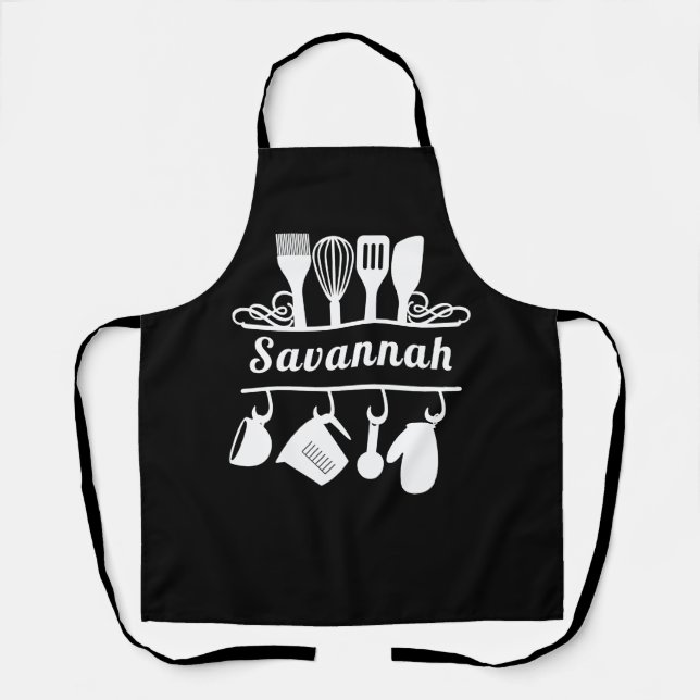 Individuelle Name Backen Kochen Koch Küche Küche K Schürze (Vorderseite)