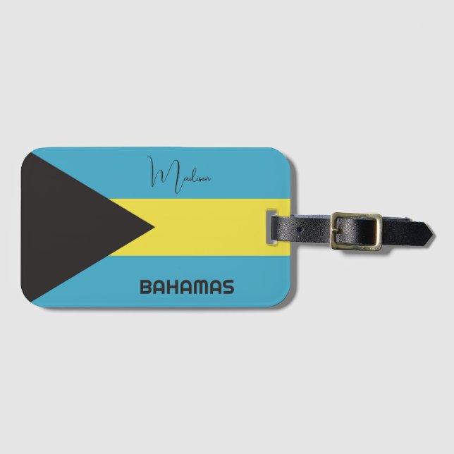 Individuelle Name Bahamas Flag Gepäckanhänger (Vorderseite (Horizontal))