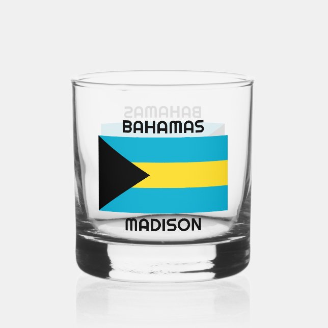 Individuelle Name Bahamas Flag Whiskyglas (Vorderseite)
