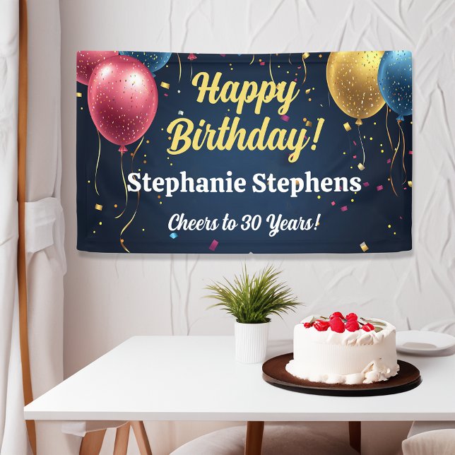 Individuelle Name Balloons Geburtstagsbanner Jubil Banner (personalized happy birthday banner)