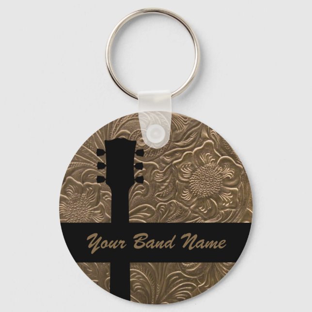 Individuelle Name Band Merch Rock Gitarre Country  Schlüsselanhänger (Vorderseite)
