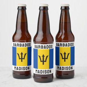 Individuelle Name Barbados Flag Bierflaschenetikett