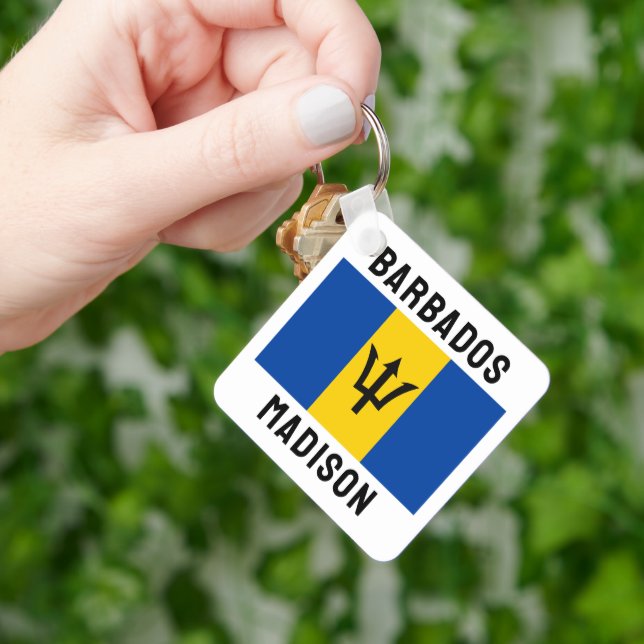 Individuelle Name Barbados Flag Schlüsselanhänger (Hand)