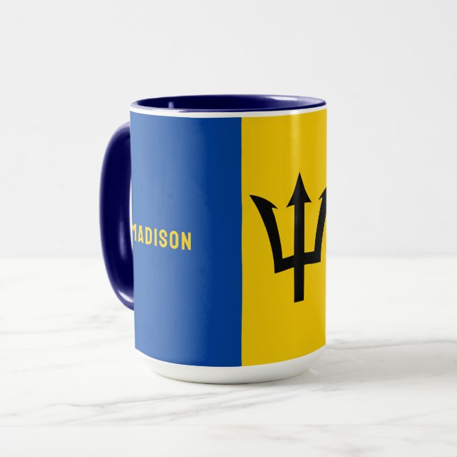 Individuelle Name Barbados Flag Tasse (Vorderseite Links)