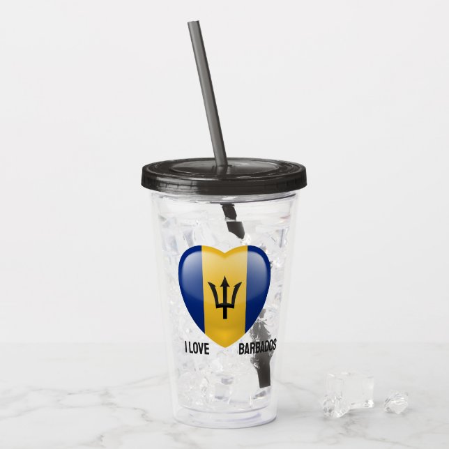 Individuelle Name Barbados Liebe Acryltrinkbecher (Vorderseite Ice)