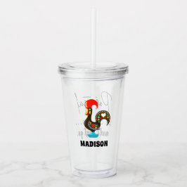 Individuelle Name Barcelos Portuos Rooster Black Acryltrinkbecher