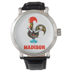 Individuelle Name Barcelos Portuos Rooster Black Armbanduhr